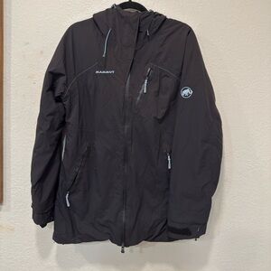 Mammut Misaun Jacket Black Hooded Full Zip Parka Dry Tech Outerwear